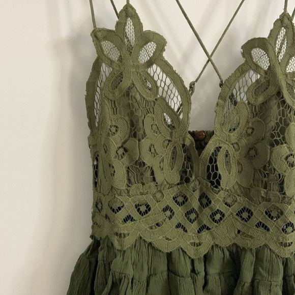 FREE PEOPLE  Adella Cami Green Moss Olive NWT - Picture 6 of 11